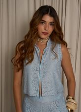 Blusa Yes Girl Celeste